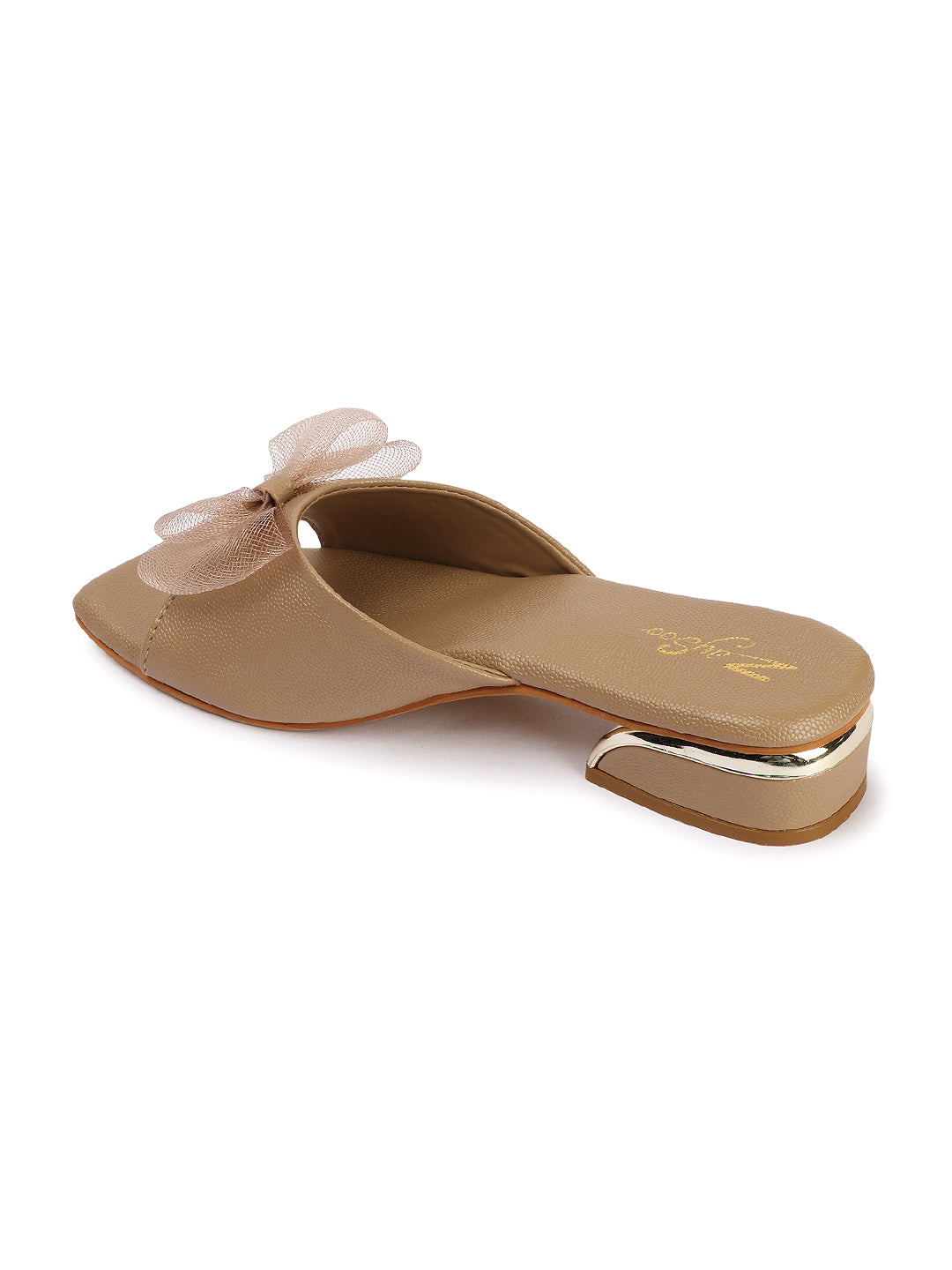 ZaySoo Women Stylish  Slip-On Bow Detail Mule Heel Sandal